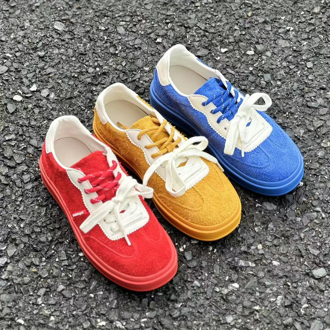 厚底德讯~25Q29725年新款厚底拼色德讯鞋板鞋百搭