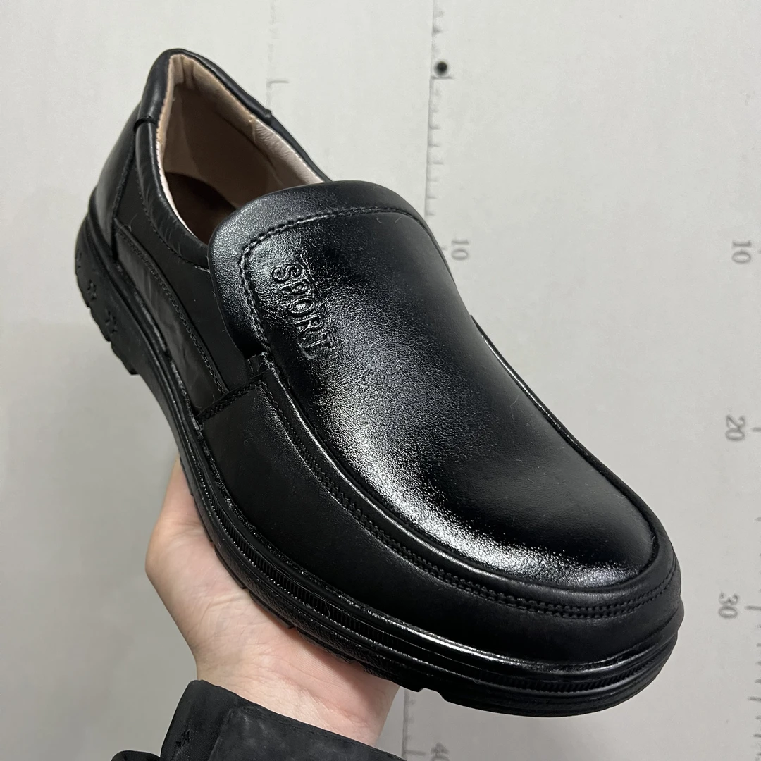 D048男士单鞋商务百搭套脚休闲皮鞋时尚圆头时装春季休闲