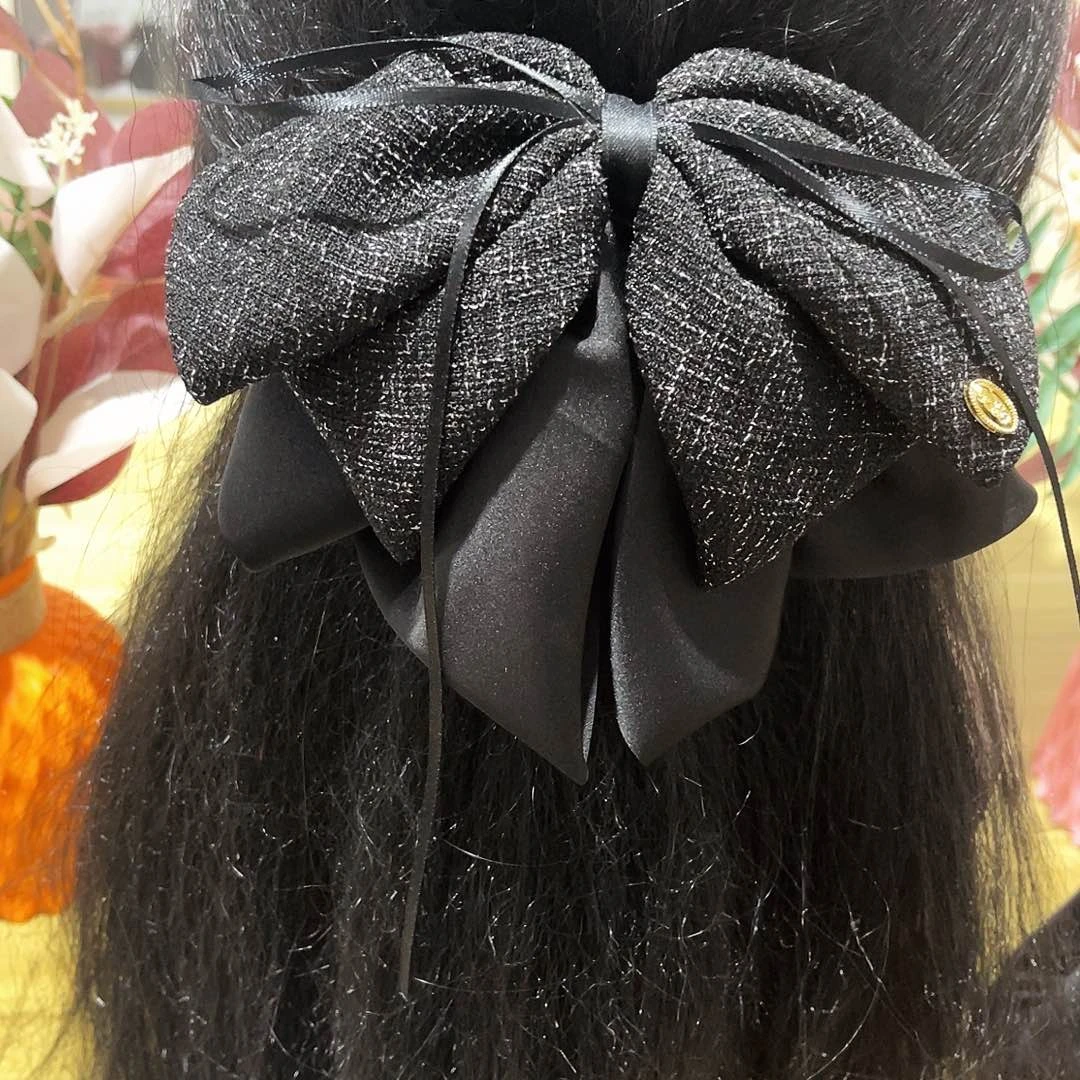 皮质铁合金蝴蝶结发夹