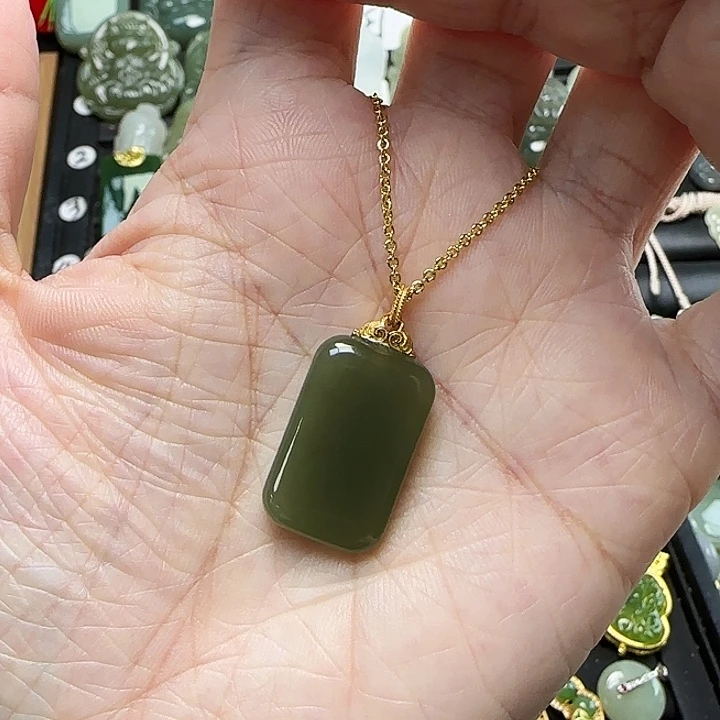颈饰银S925镶嵌和田玉