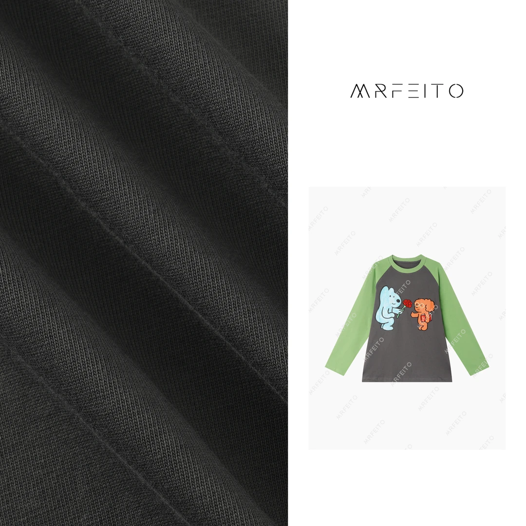 小狗圆领拼色设计女士卫衣H860WY01Q27324