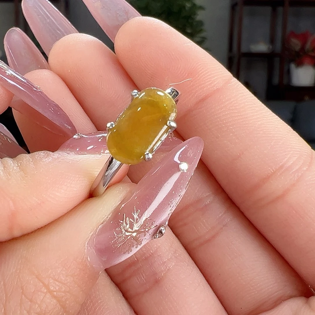 翡翠戒指银S925镶嵌戒指53