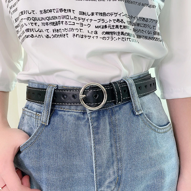 【东莱在售+运费险】腰带学生韩版百搭爱心全孔时尚个性网红同款牛