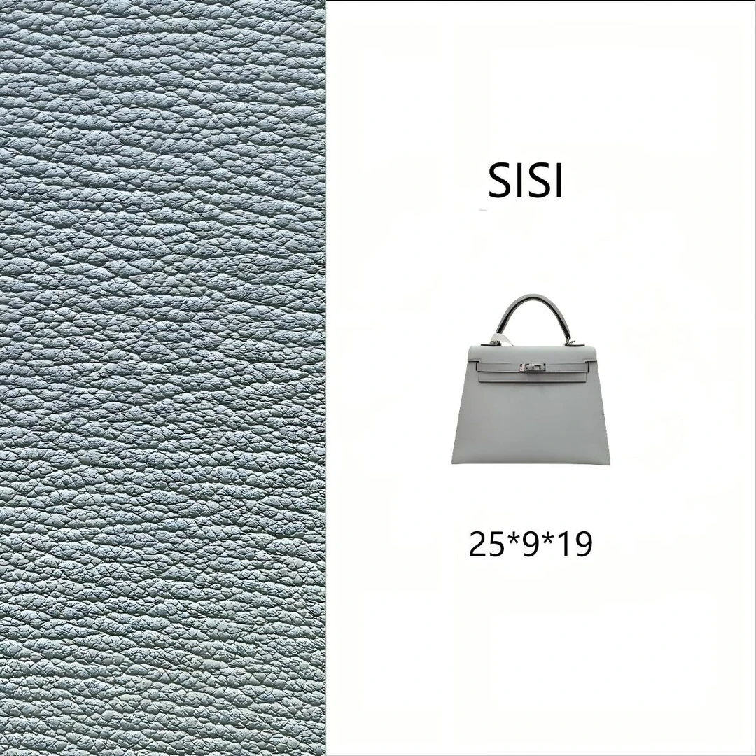 【尺寸：25*9*19】SISI原创高定真皮女包 1216凯莉25-圣杯蓝/银扣