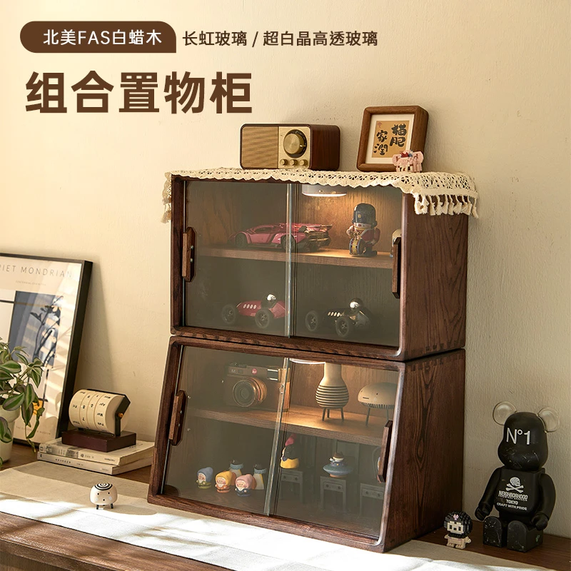 实木收纳柜杂物储物柜桌上台面水杯茶具架子客厅餐边茶具收纳柜