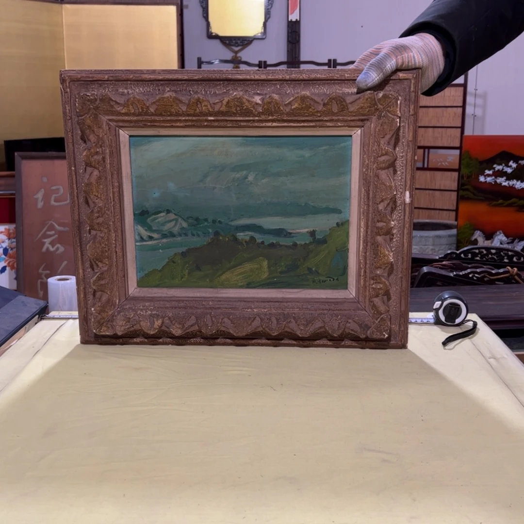 绘画落**声屏风框画油画版画日本回流