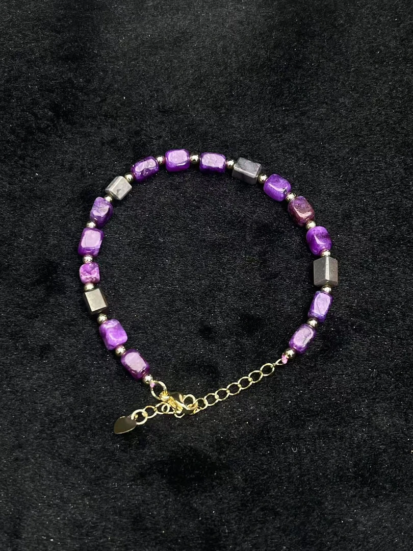 B5陨铁玉化紫手链男女款