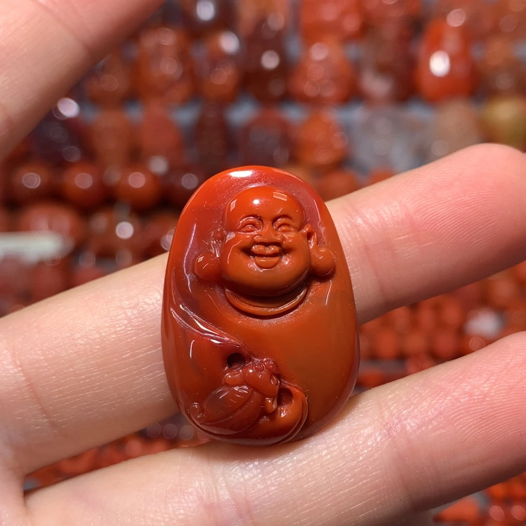 【闪购商品】未镶嵌弥勒佛吊坠南红玛瑙
