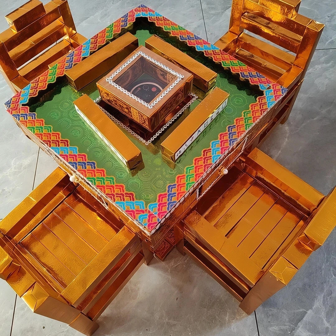 麻将机折纸材料包送教程 有抽屉可打开上面可高可平