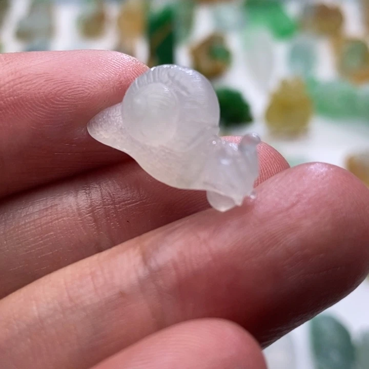 定制翡翠未镶嵌翡翠小蜗牛