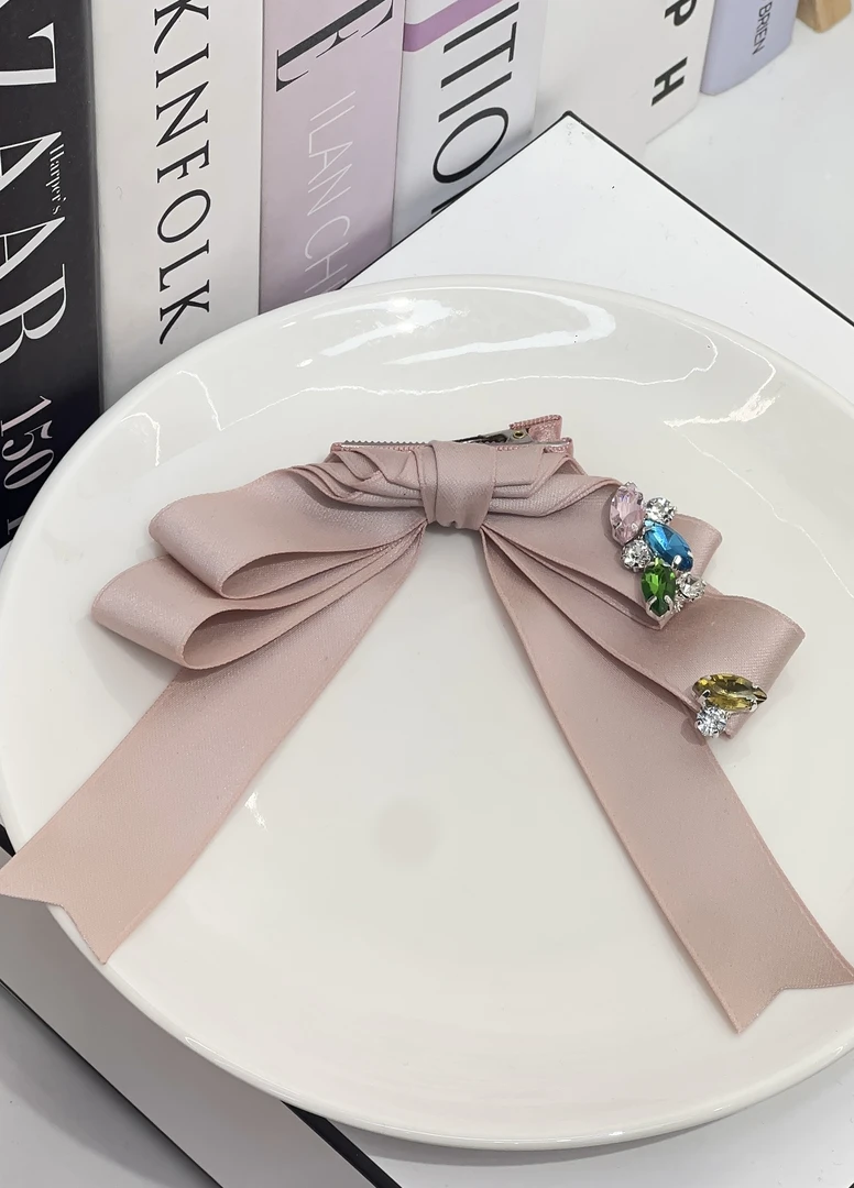 220-8粉色蝴蝶结鸭嘴夹