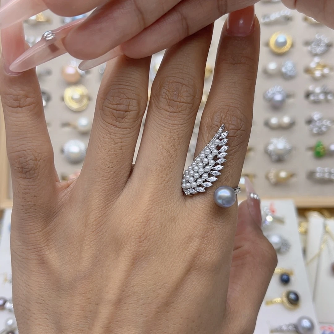 浩***浩淡水珍珠戒指合金