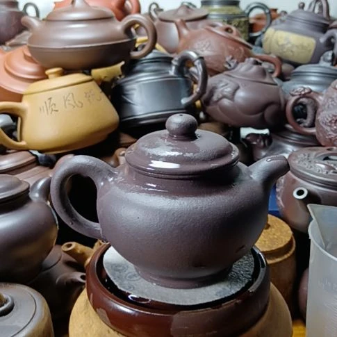 茶壶紫砂宜兴原矿天青泥柴烧手工380cc紫砂壶