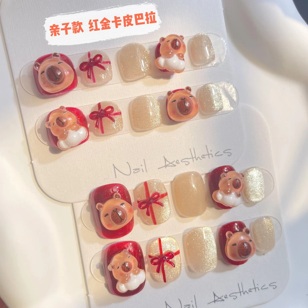 【亲子红色卡皮扒拉】爆款3-12岁小朋友穿戴甲送工具包 收纳盒 包邮