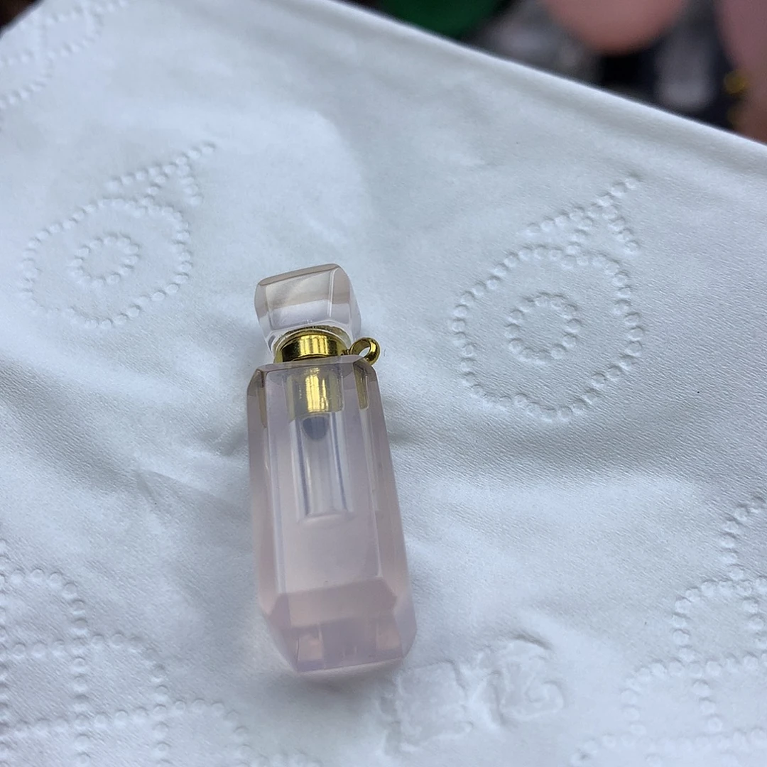 珠宝半成品水晶未镶嵌粉水晶香水瓶