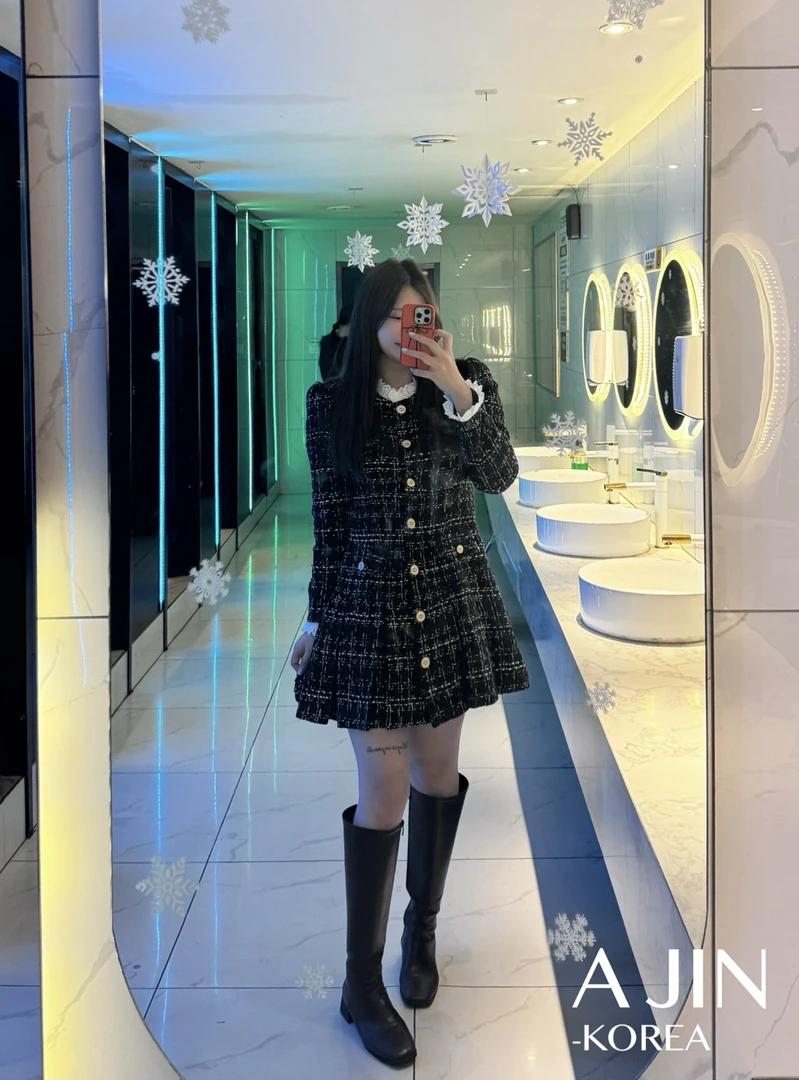 No退换）东大门代购小香风连衣裙