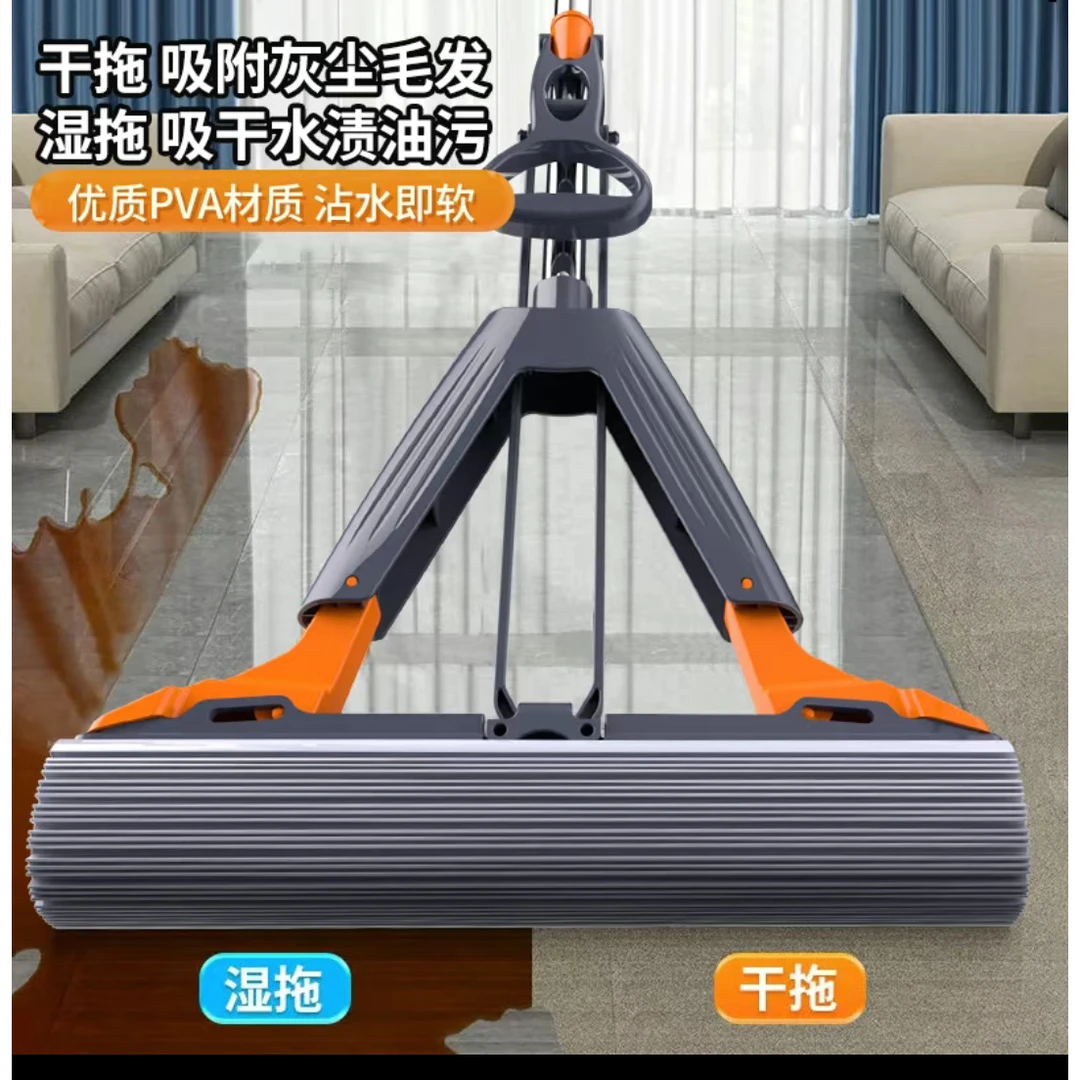 学生家用免手洗加大加厚卫生间拖地一拖净懒人家用加粗杆胶棉拖把