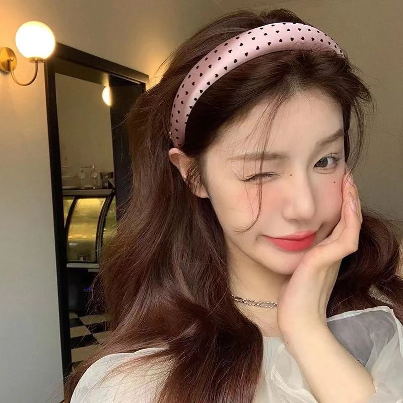 韩式夏季新款发箍法式圆点复古缎面发卡女头箍A1309