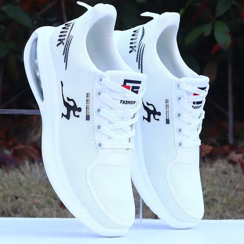 夏季防臭透气跑步鞋男气垫减震运动鞋超轻软底百搭学生潮鞋网面鞋