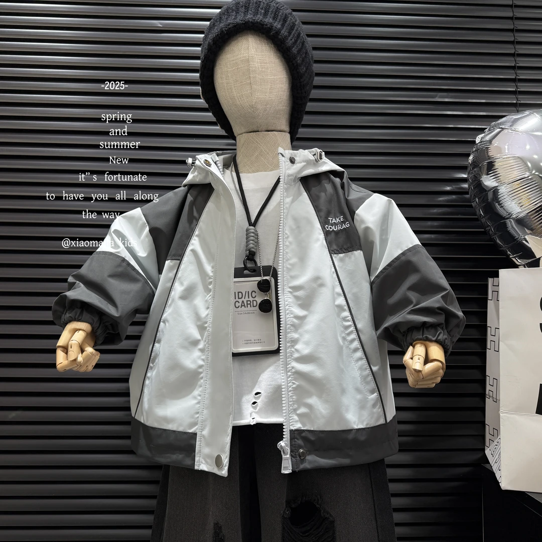 儿童春季新款连帽外套冲锋衣D-5133韩版休闲穿搭男女同款上衣