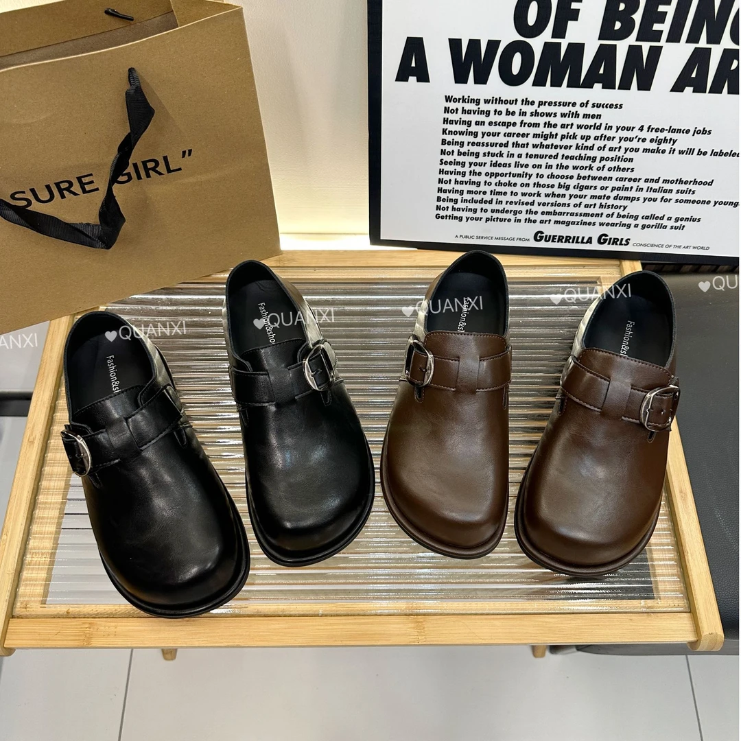 黑色法式玛丽珍小皮鞋女英伦风一脚蹬夏秋季2025新款乐福鞋单鞋子