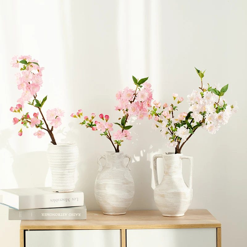 复古侘寂风陶瓷花瓶干花装饰客厅玄关高级感水培摆件桌面插花陶罐