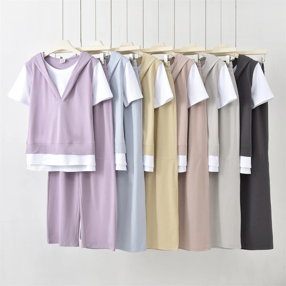 XIAOYOU-「休闲时尚」2025夏季新款女装舒适感百搭休闲套装K-K907