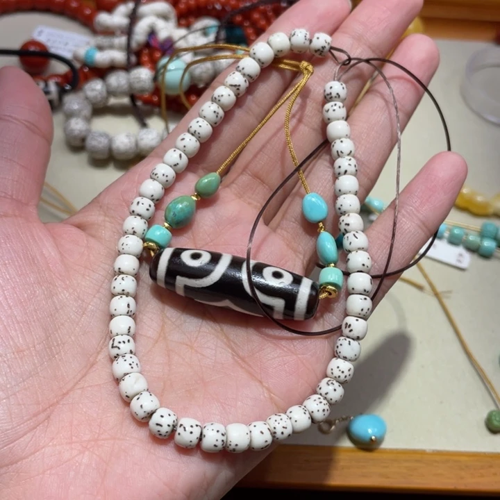 星月菩提手串星月菩提搭配绿松