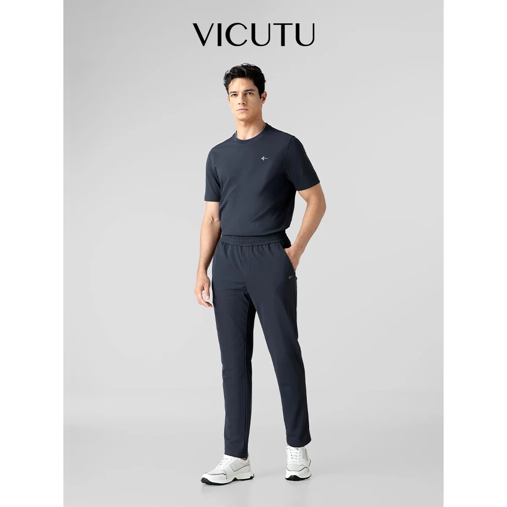 威可多男士针织裤春季舒适简约潮流宽松休闲百搭卫裤休闲裤春夏