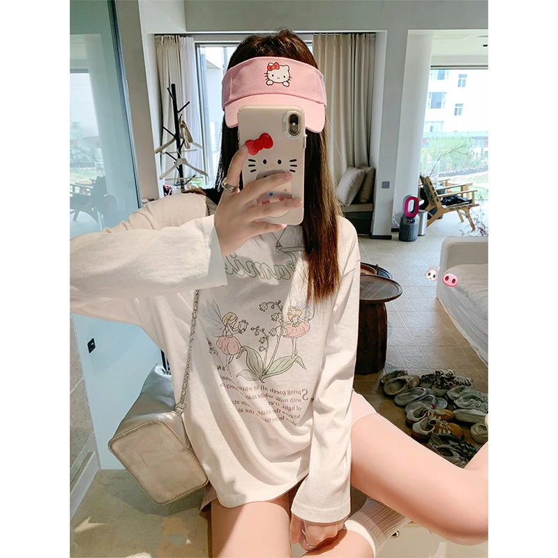 卡通印花长袖防晒T恤+粉色休闲短裤Z252SSZ0784-1