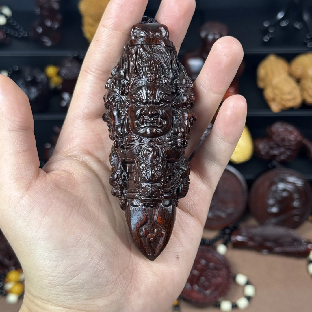 小叶紫檀手工雕刻大号金刚降魔杵文玩手把件