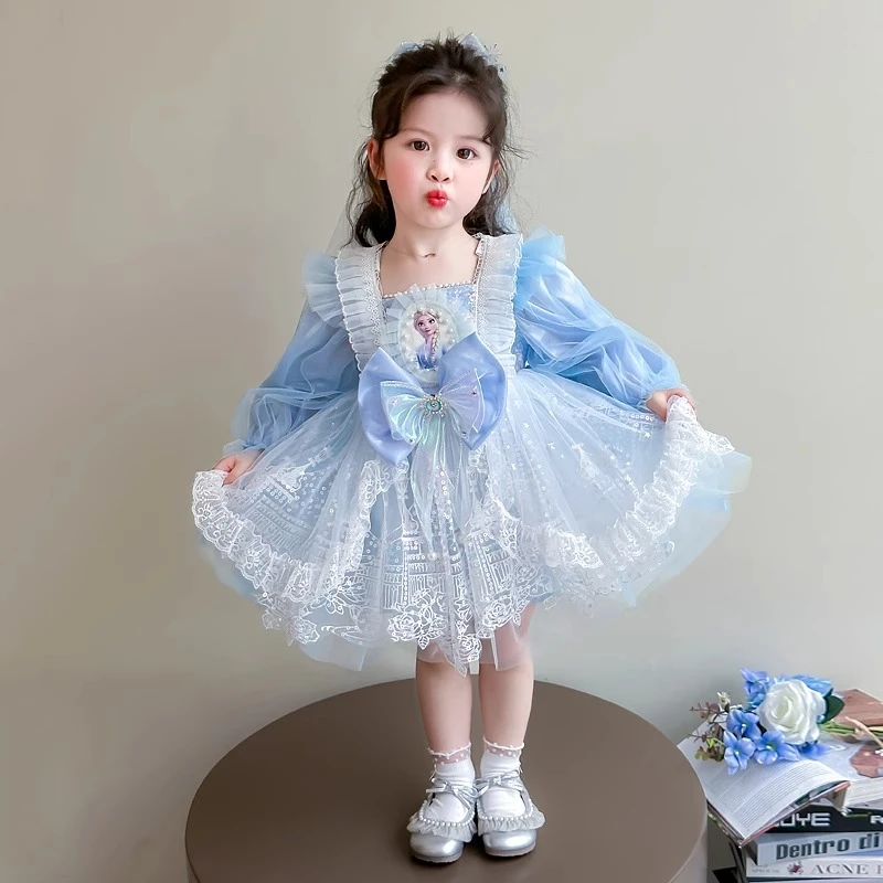 女童春秋洛丽塔公主裙子春装2025新款儿童艾莎春季连衣裙宝宝爱莎