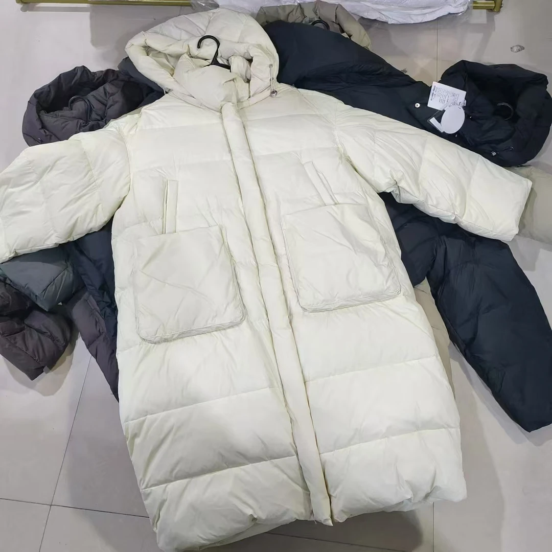 3723五色连帽长款羽绒服