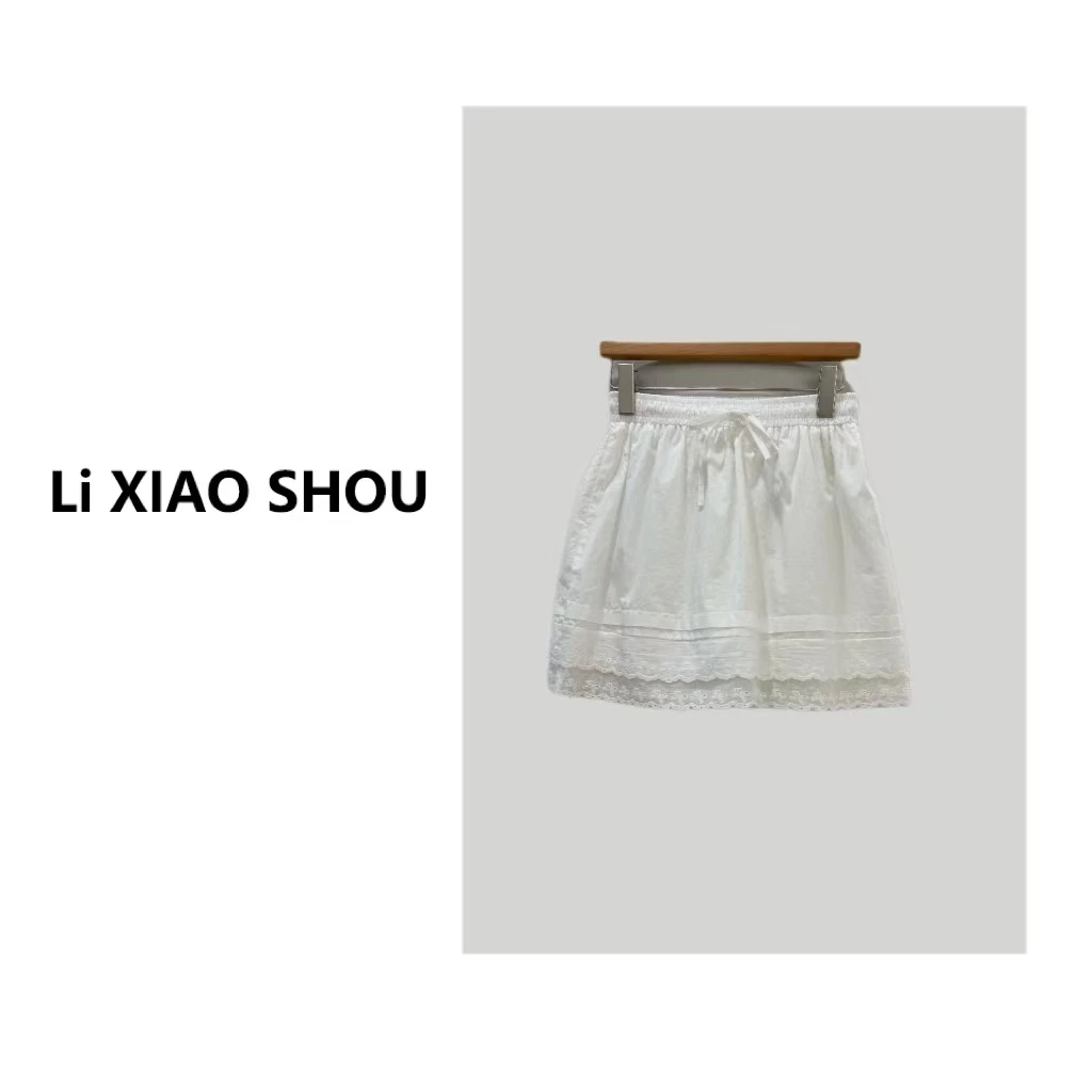 【李小瘦大码女装】新款休闲气质纯欲精致设计显瘦白色半身裙1107D