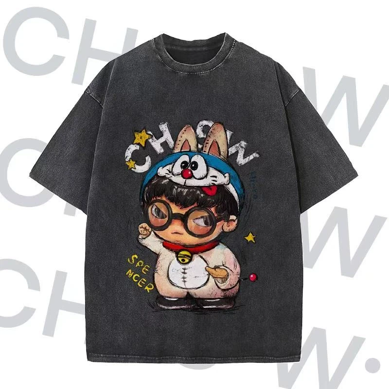 【SISI012-小野】手绘款洗水短袖T恤重磅280克潮牌