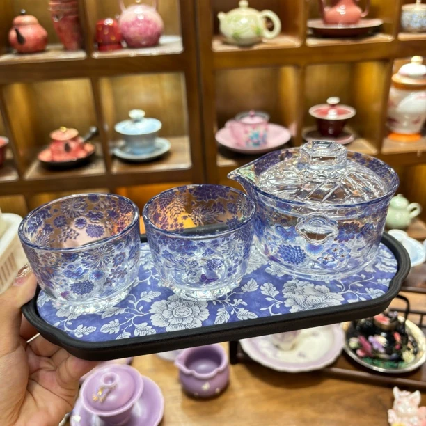 户外露营适用玻璃旅行便携式泡茶茶具A13393