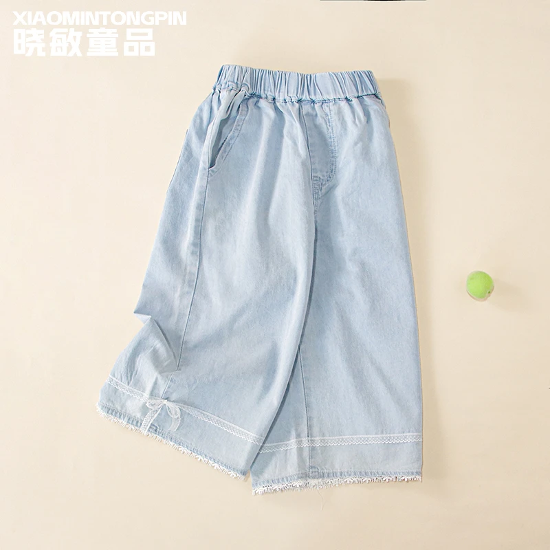 系带花边牛仔裤3C4607