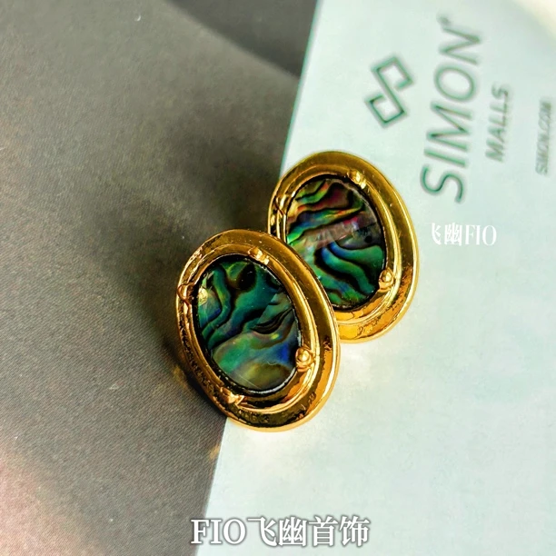 铜合金石英石耳饰 高级耳饰 镀金防敏 E013