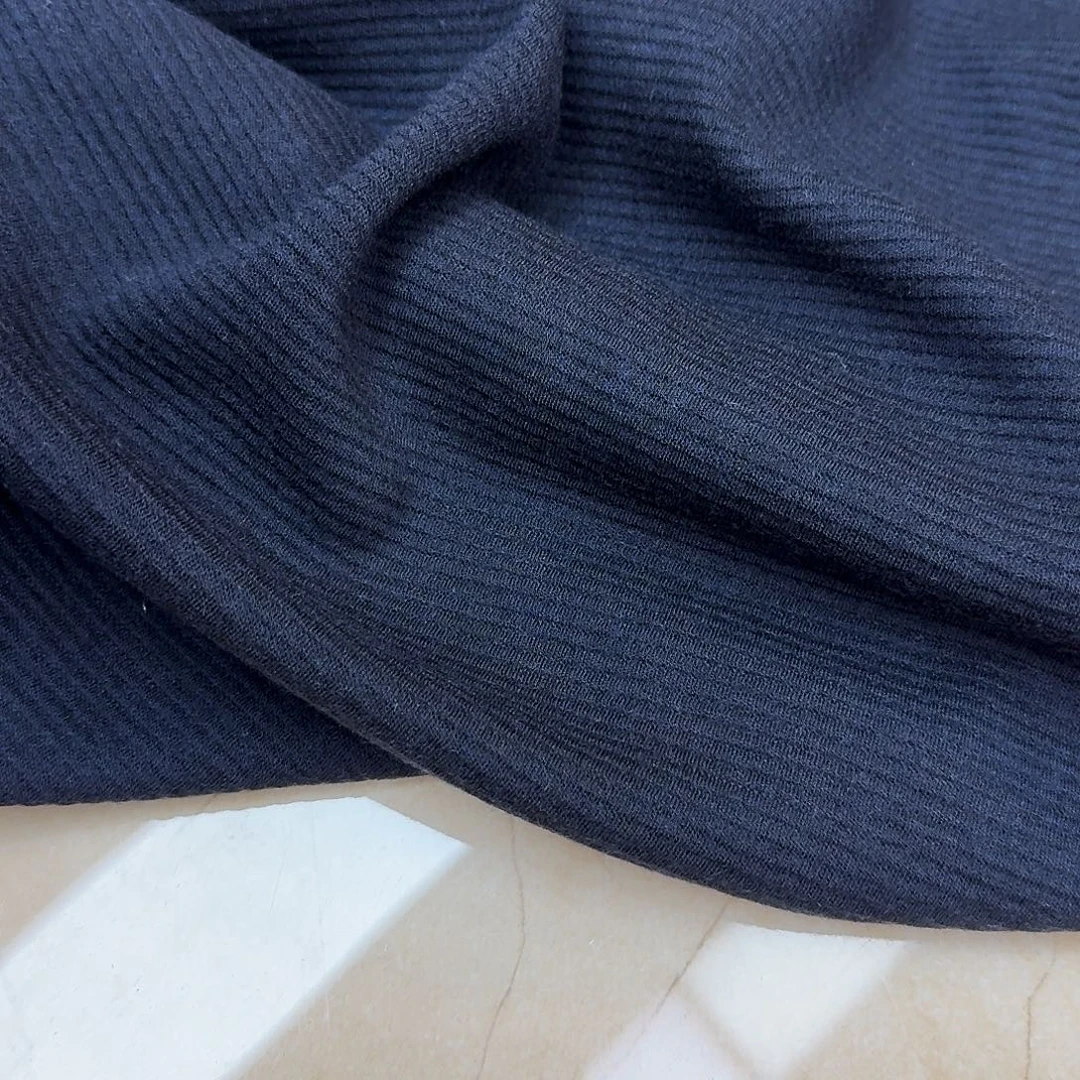 混纺进口藏蓝色针织羊毛1.5米