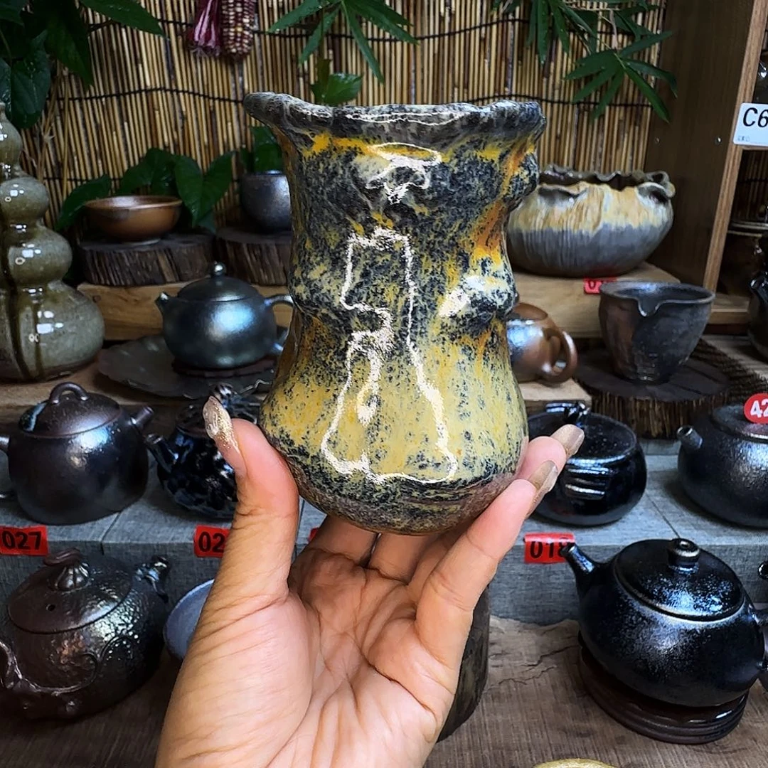 杯*️**建水紫陶柴烧杯