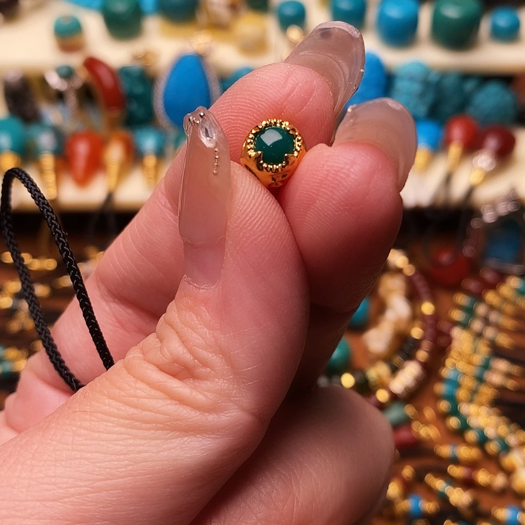 s***z18K金镶嵌绿松石配饰