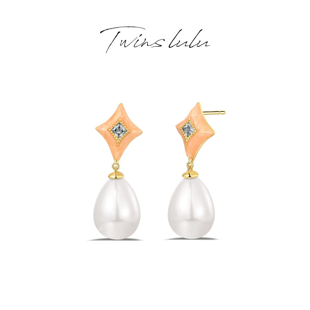 TWINS LULU 镀k金 【官方正品】【暮沙】四叶珠珠耳环TSL1895