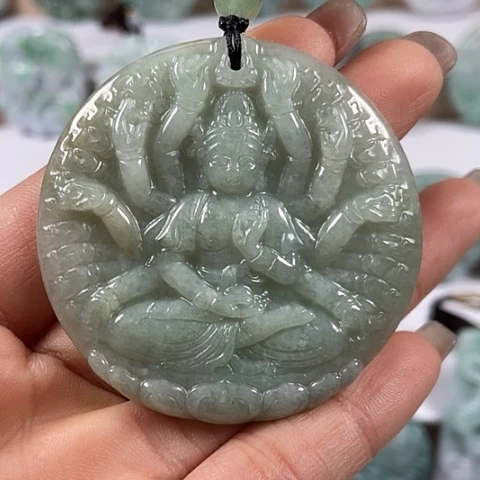 翡翠颈饰未镶嵌千手观音福利
