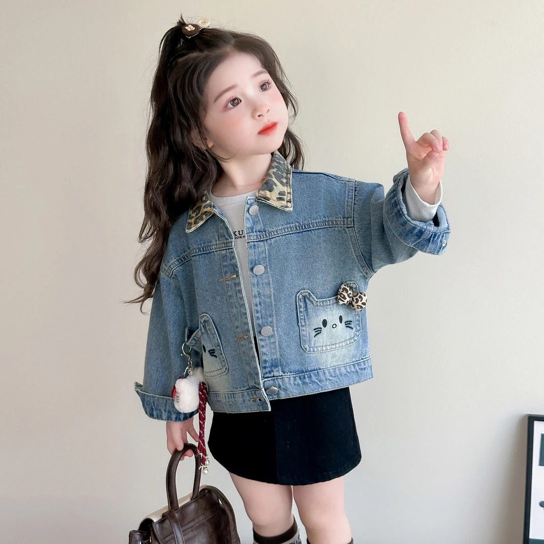 女童春秋季软牛仔外套2025新款儿童韩版上衣女宝宝秋款休闲牛仔衣