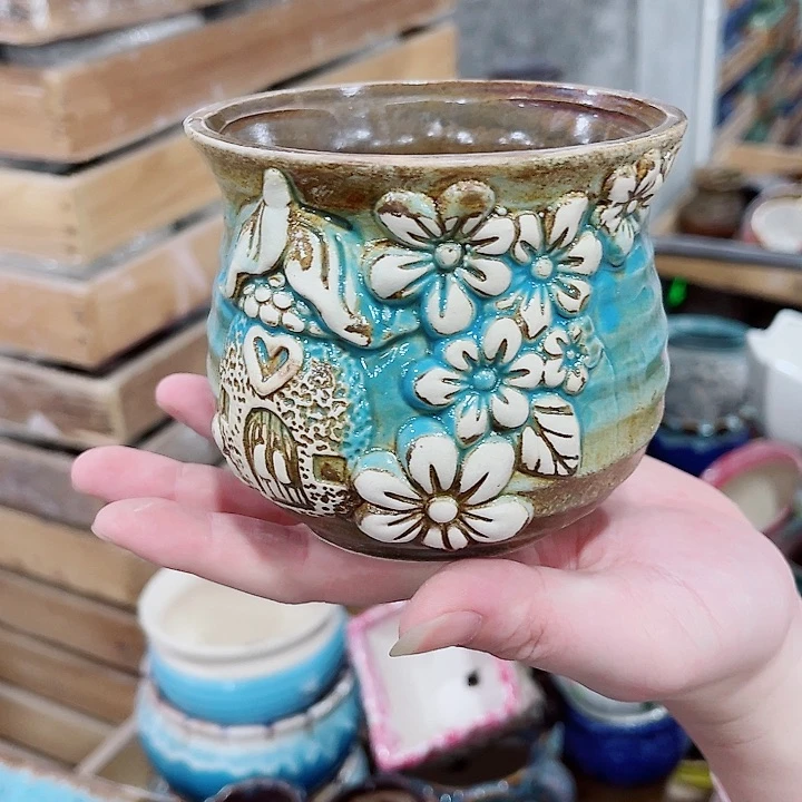 有孔，凑10元包邮陶瓷花盆发货！