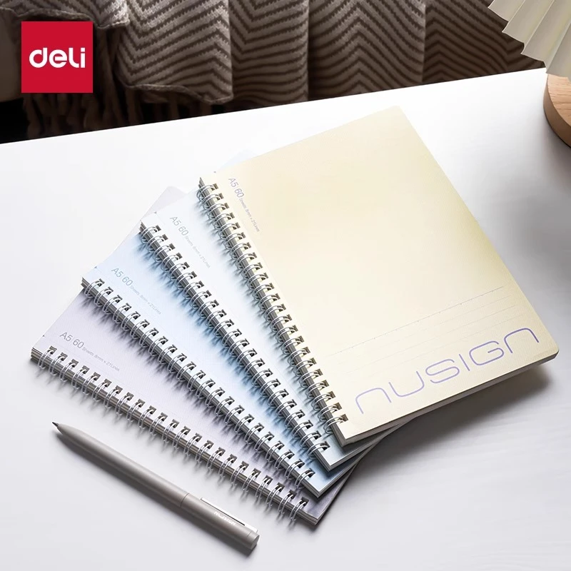 【纽赛淡色系】得力A5线圈本笔记本日记本子记事本文具ins学习用品