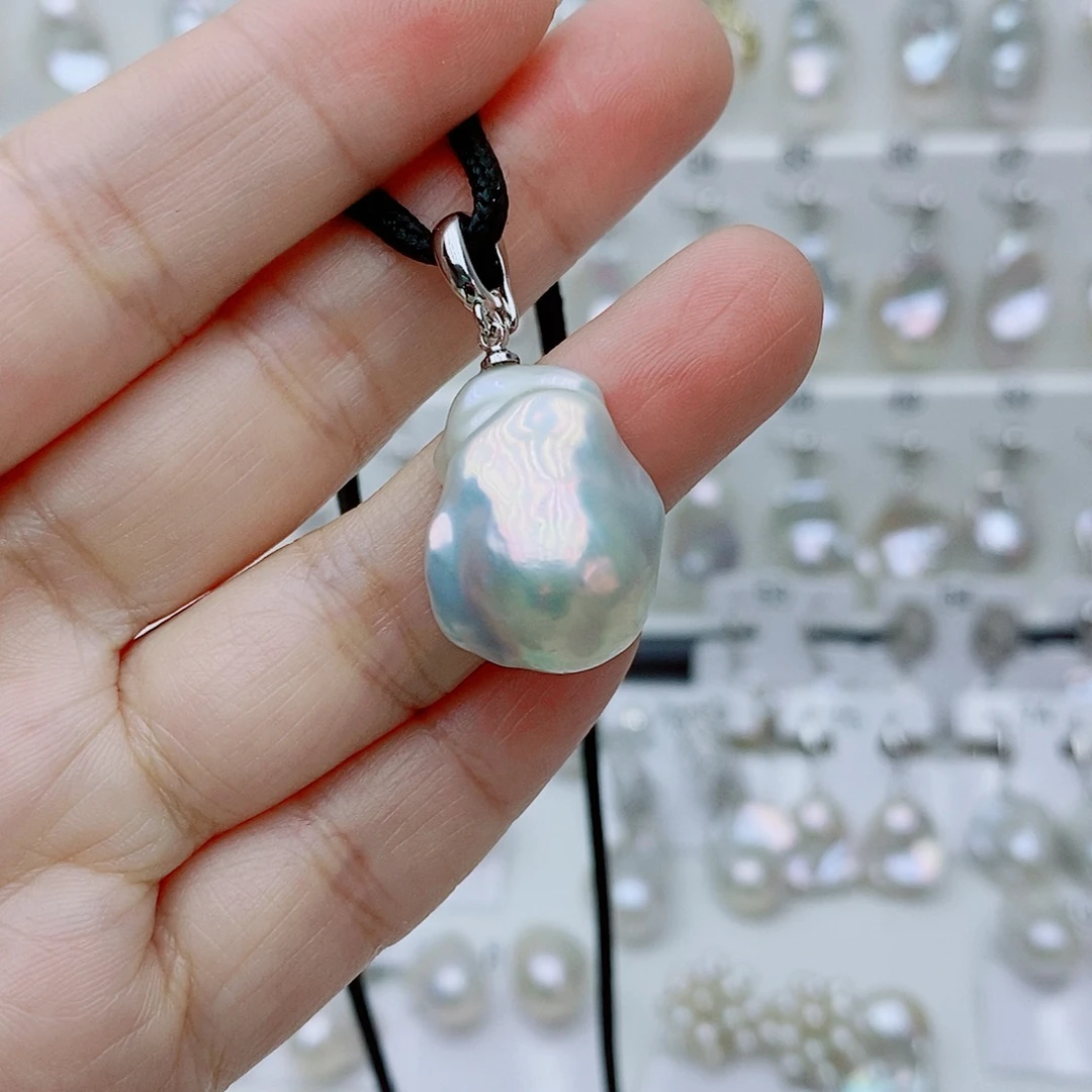 银S925镶嵌颈饰淡水珍珠