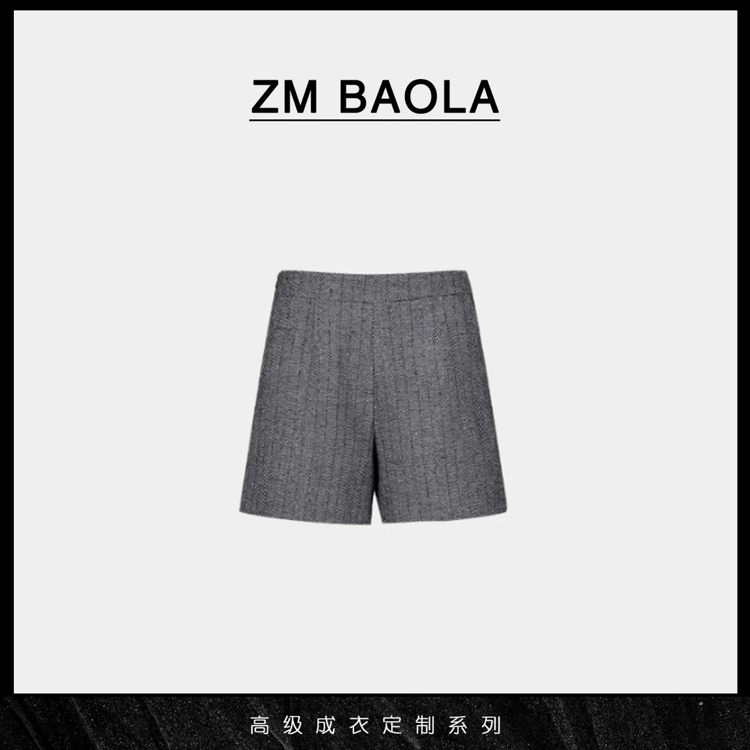ZM BAOLA【雨诗】显瘦高腰短裤时尚休闲百搭格子格纹秋冬 BL3162-S2