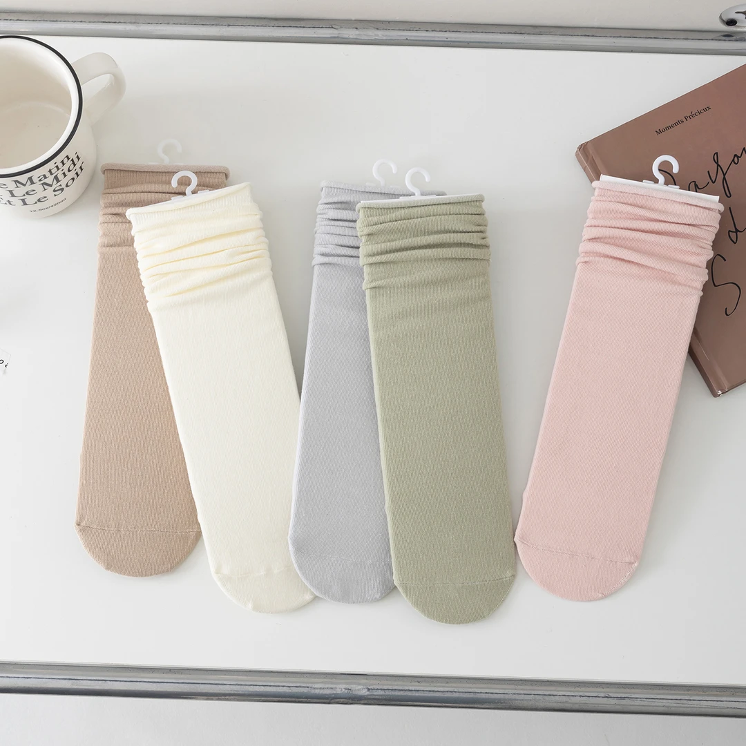百搭纯色中筒袜潮流棉袜OD035