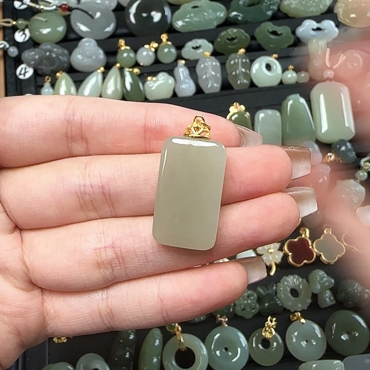 和田玉银S925镶嵌颈饰